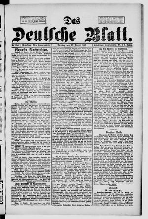 Das deutsche Blatt vom 22.08.1893