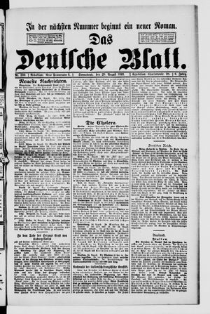 Das deutsche Blatt vom 26.08.1893