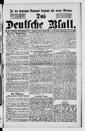 Das deutsche Blatt vom 27.08.1893
