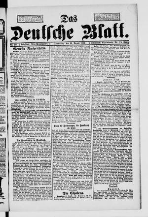 Das deutsche Blatt vom 31.08.1893