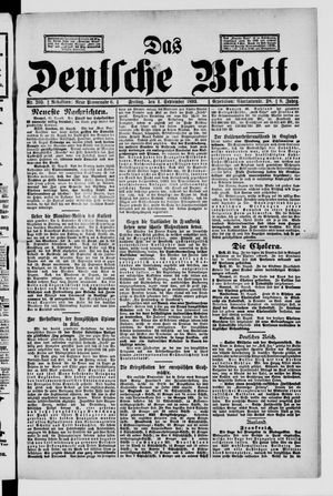 Das deutsche Blatt vom 01.09.1893