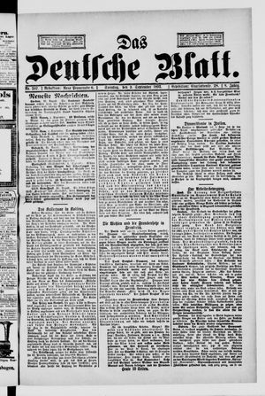 Das deutsche Blatt vom 03.09.1893