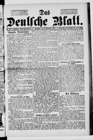 Das deutsche Blatt vom 06.09.1893