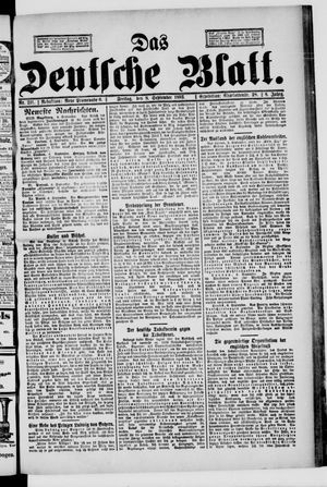 Das deutsche Blatt vom 08.09.1893