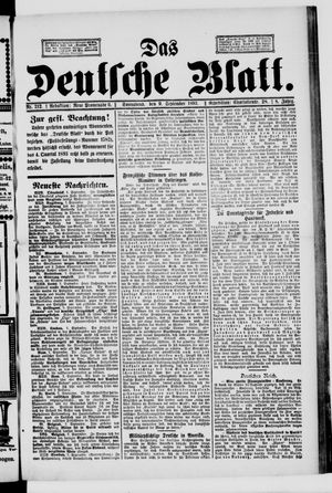 Das deutsche Blatt vom 09.09.1893