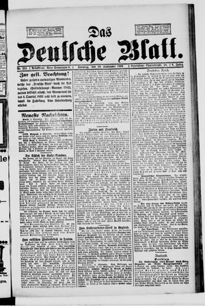 Das deutsche Blatt vom 10.09.1893