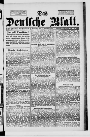 Das deutsche Blatt vom 14.09.1893