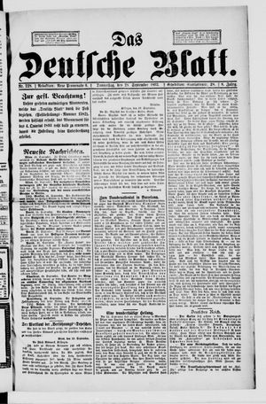Das deutsche Blatt vom 28.09.1893