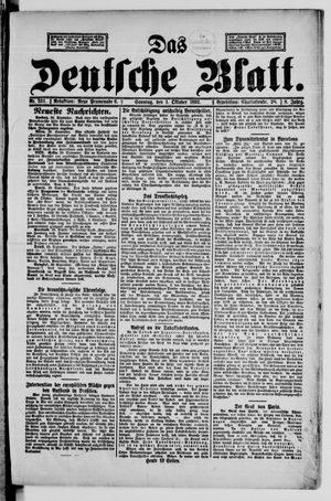 Das deutsche Blatt vom 01.10.1893