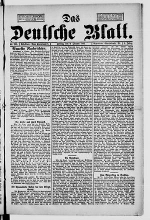 Das deutsche Blatt vom 06.10.1893