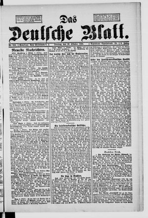 Das deutsche Blatt vom 10.10.1893