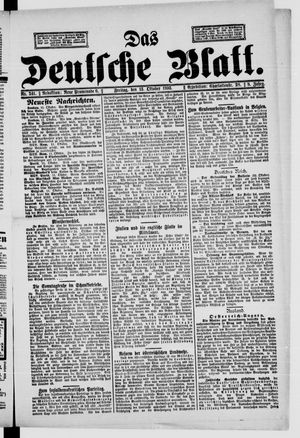 Das deutsche Blatt vom 13.10.1893