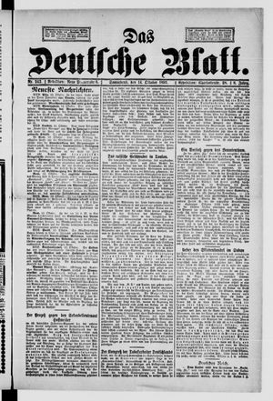 Das deutsche Blatt vom 14.10.1893