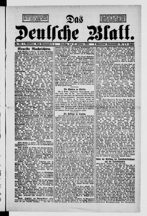 Das deutsche Blatt vom 17.10.1893