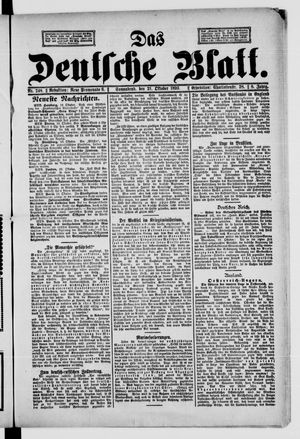 Das deutsche Blatt vom 21.10.1893