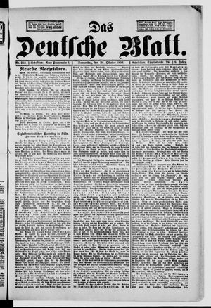 Das deutsche Blatt vom 26.10.1893