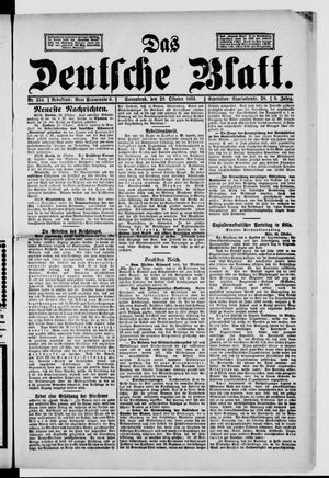 Das deutsche Blatt vom 28.10.1893