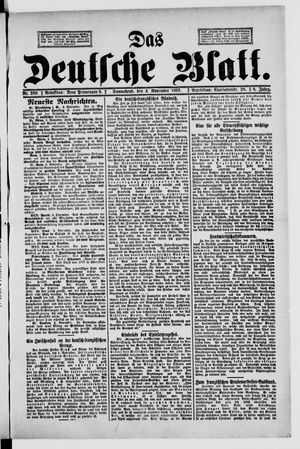 Das deutsche Blatt vom 04.11.1893