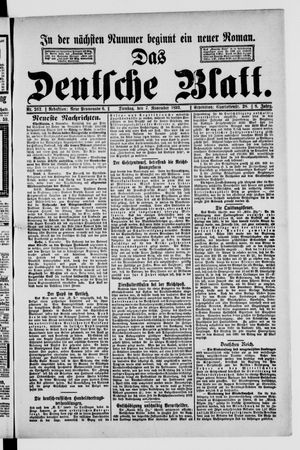 Das deutsche Blatt vom 07.11.1893