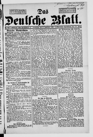 Das deutsche Blatt vom 09.11.1893