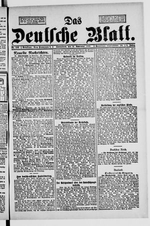 Das deutsche Blatt vom 11.11.1893