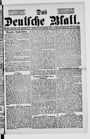 Das deutsche Blatt vom 14.11.1893