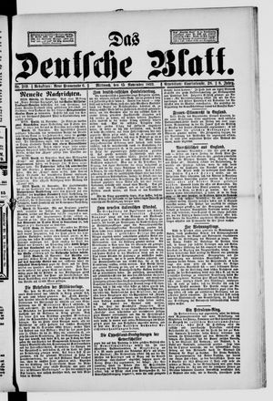 Das deutsche Blatt vom 15.11.1893