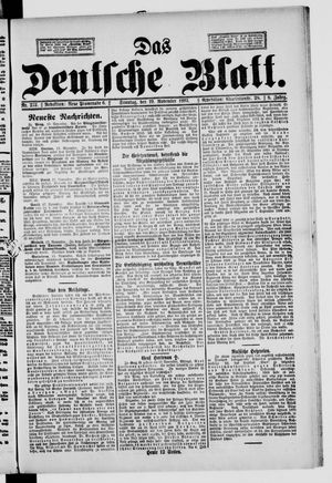 Das deutsche Blatt vom 19.11.1893