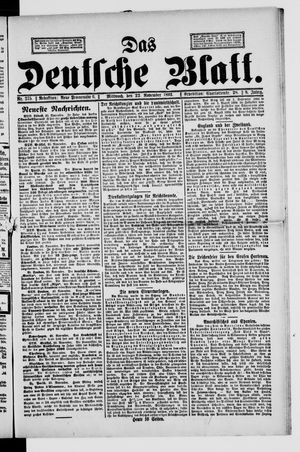 Das deutsche Blatt vom 22.11.1893