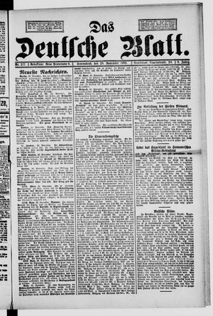 Das deutsche Blatt vom 25.11.1893