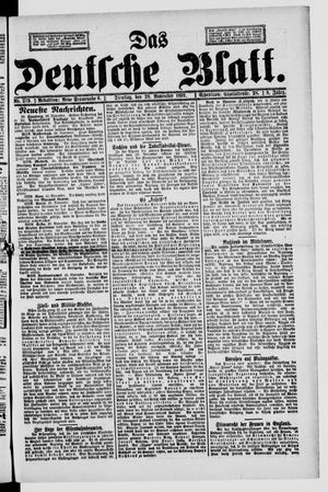 Das deutsche Blatt vom 28.11.1893