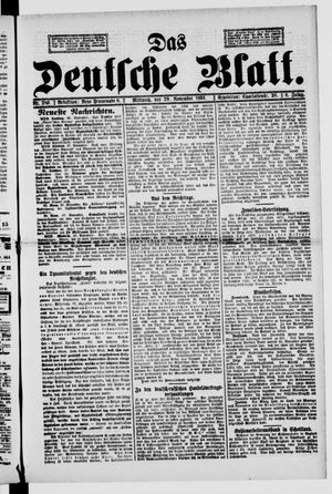 Das deutsche Blatt vom 29.11.1893