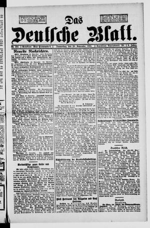 Das deutsche Blatt vom 30.11.1893