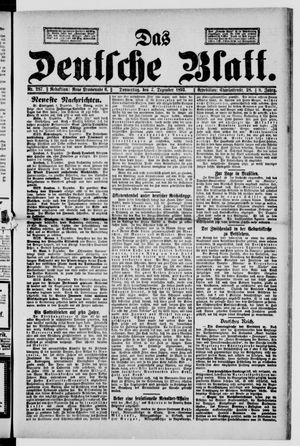Das deutsche Blatt vom 07.12.1893