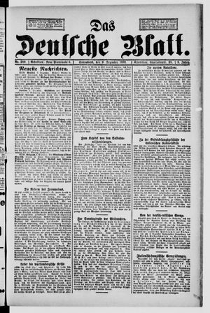 Das deutsche Blatt vom 09.12.1893