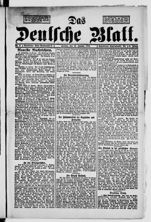 Das deutsche Blatt vom 12.01.1894