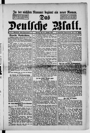 Das deutsche Blatt vom 19.01.1894