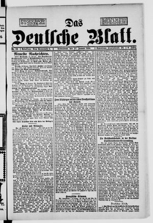 Das deutsche Blatt on Jan 27, 1894