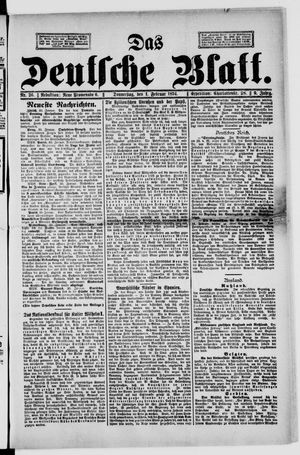 Das deutsche Blatt vom 01.02.1894