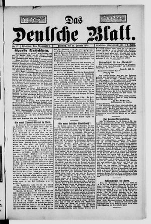 Das deutsche Blatt vom 14.02.1894