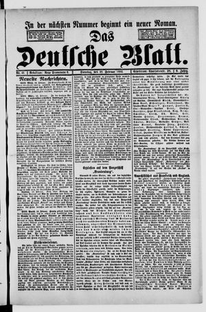 Das deutsche Blatt vom 18.02.1894