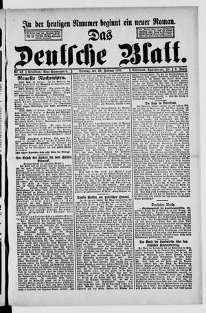 Das deutsche Blatt vom 20.02.1894