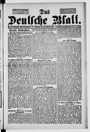 Das deutsche Blatt on Feb 28, 1894