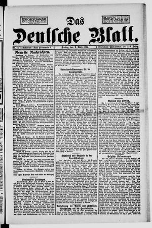 Das deutsche Blatt vom 02.03.1894