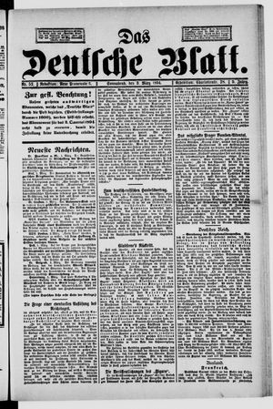Das deutsche Blatt on Mar 3, 1894