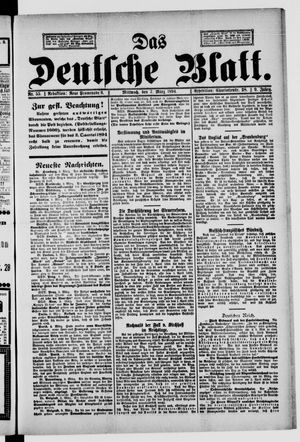 Das deutsche Blatt vom 07.03.1894
