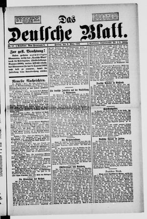 Das deutsche Blatt vom 09.03.1894