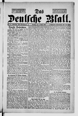 Das deutsche Blatt vom 03.04.1894