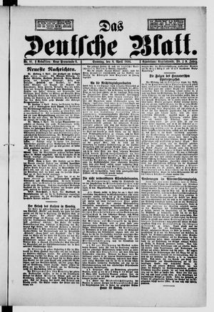 Das deutsche Blatt vom 08.04.1894