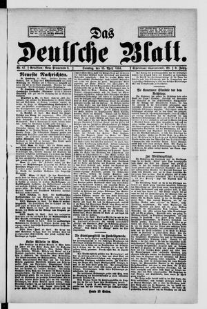 Das deutsche Blatt vom 15.04.1894